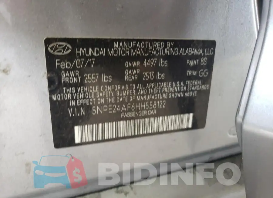 5NPE24AF6HH558122 Photo# 12