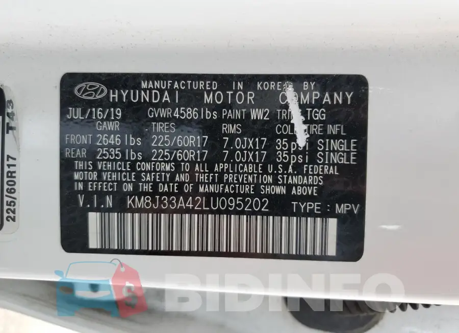 KM8J33A42LU095202 Photo# 13