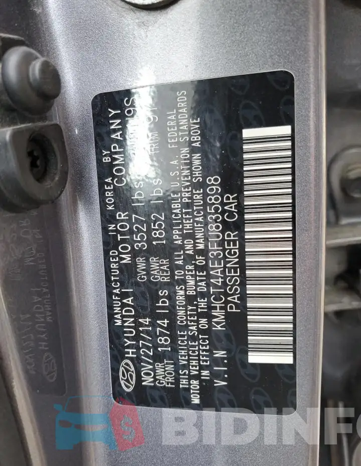 KMHCT4AE3FU835898 Photo# 12