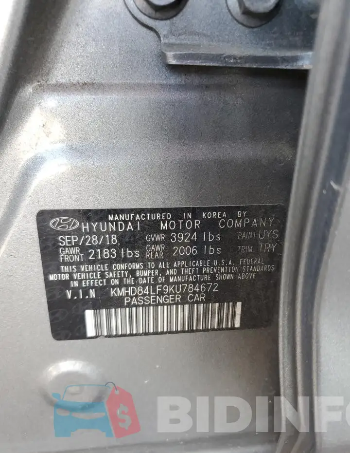 KMHD84LF9KU784672 Photo# 12
