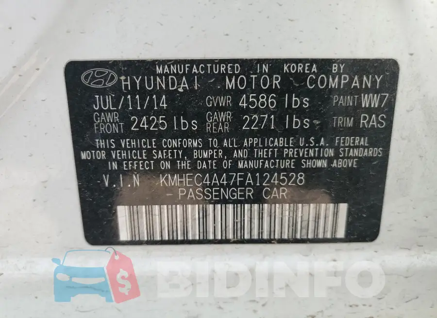 KMHEC4A47FA124528 Photo# 12