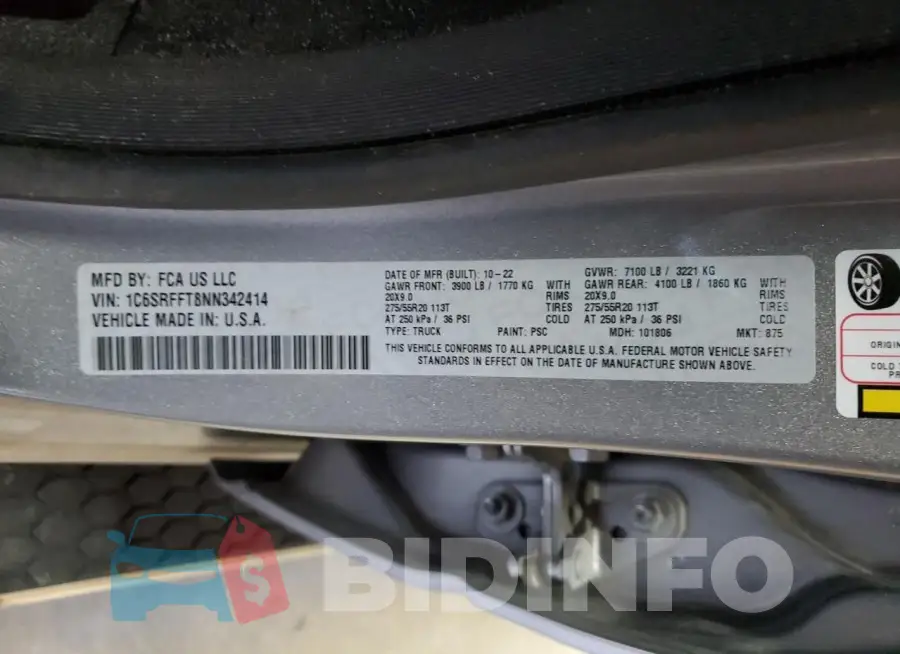 1C6SRFFT8NN342414 Photo# 12