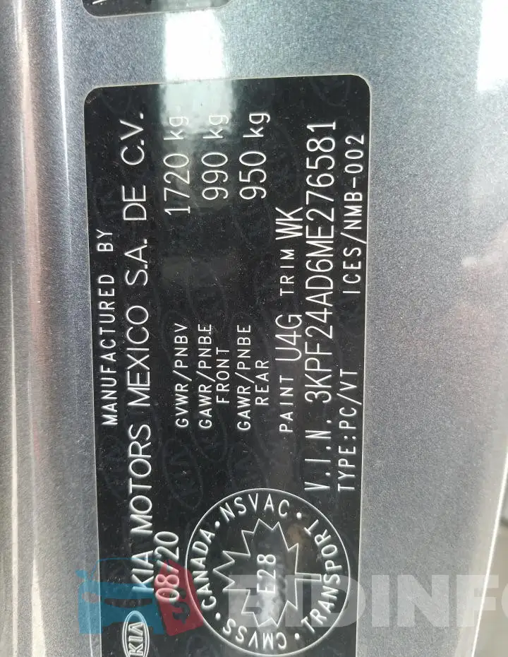 3KPF24AD6ME276581 Photo# 12