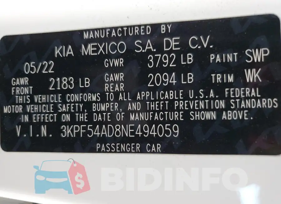 3KPF54AD8NE494059 Photo# 13