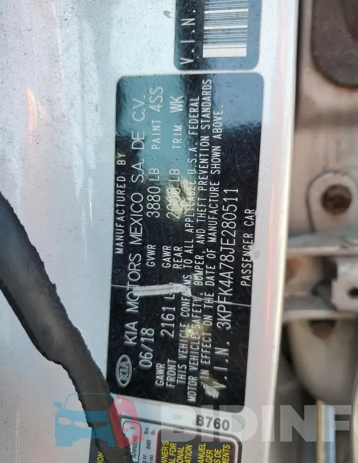 3KPFK4A78JE280511 Photo# 12