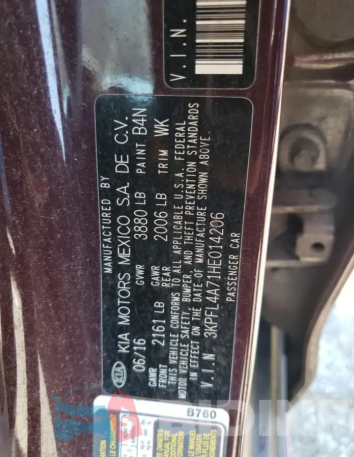 3KPFL4A71HE014206 Photo# 12