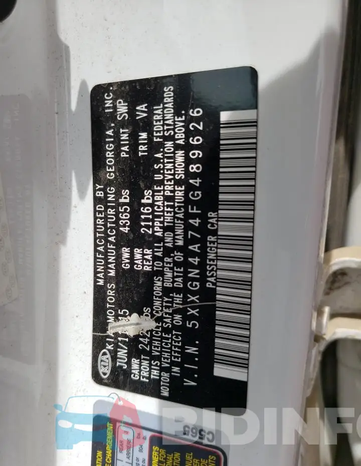 5XXGN4A74FG489626 Photo# 12