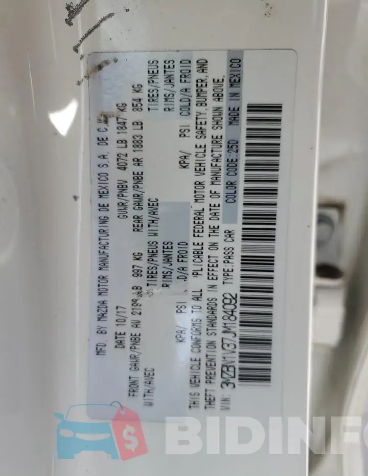 3MZBN1V37JM184092 Photo# 12