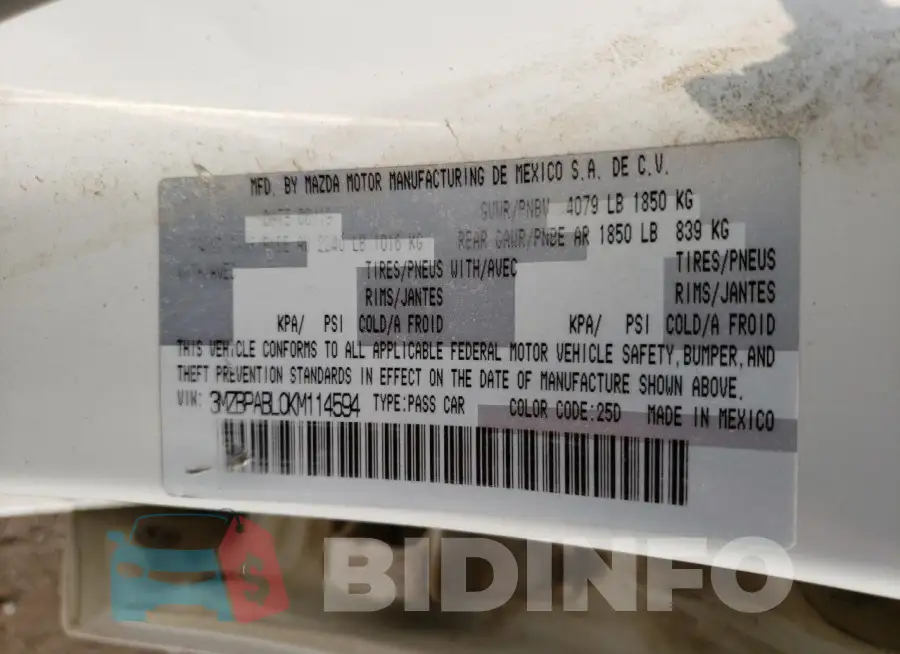 3MZBPABL0KM114594 Photo# 13