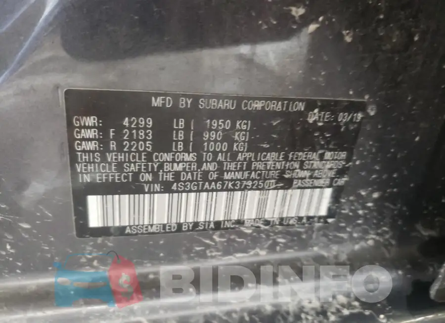 4S3GTAA67K3732500 Photo# 12