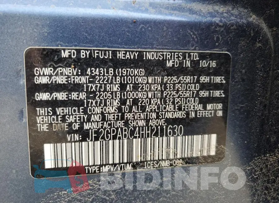 JF2GPABC4HH211630 Photo# 13