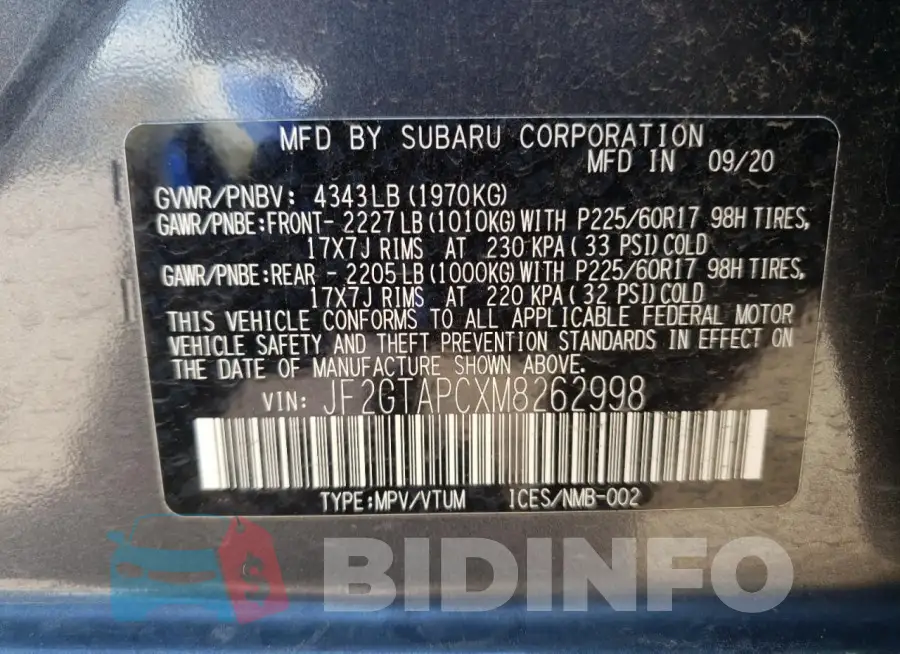 JF2GTAPCXM8262998 Photo# 13