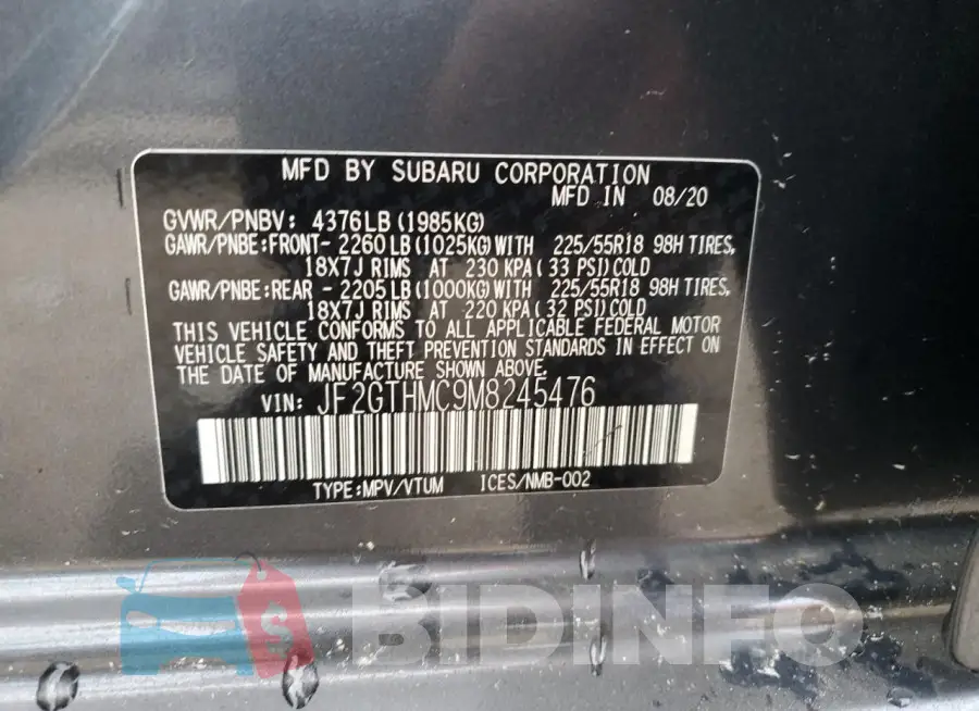 JF2GTHMC9M8245476 Photo# 14