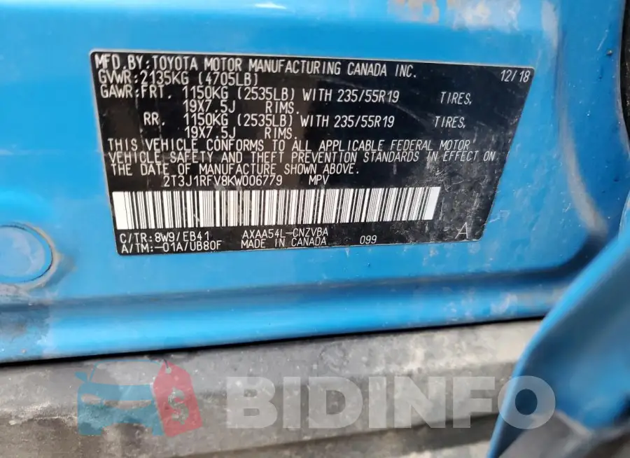 2T3J1RFV8KW006779 Photo# 13