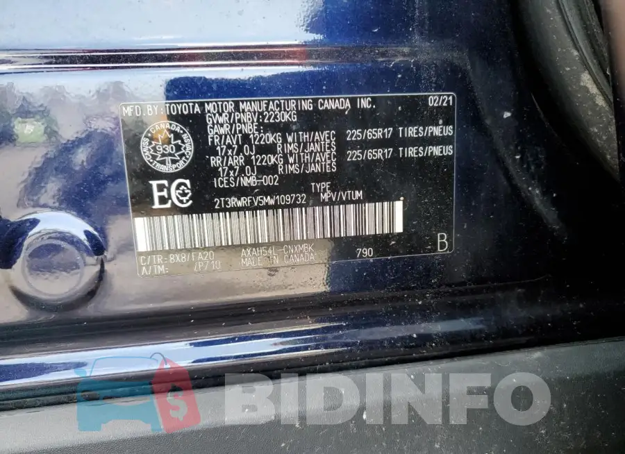 2T3RWRFV5MW109732 Photo# 12