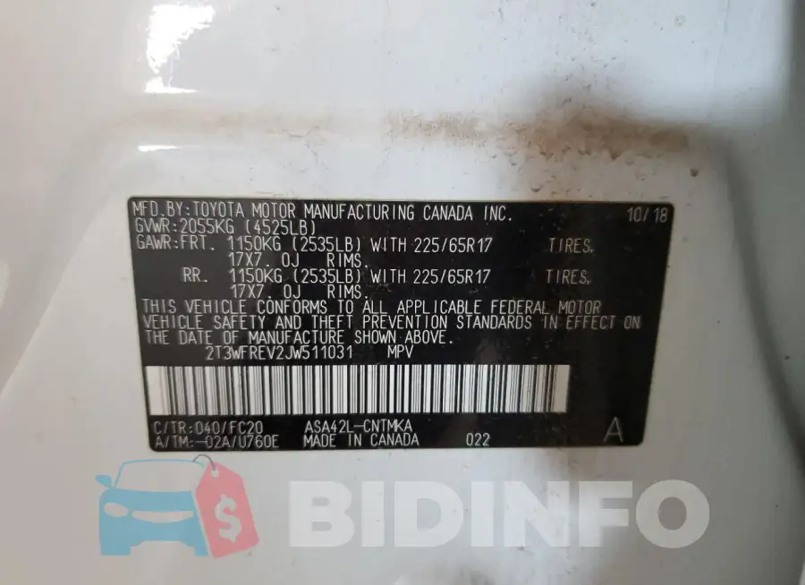 2T3WFREV2JW511031 Photo# 12