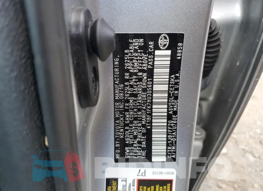 4T1BF1FK7HU305601 Photo# 13