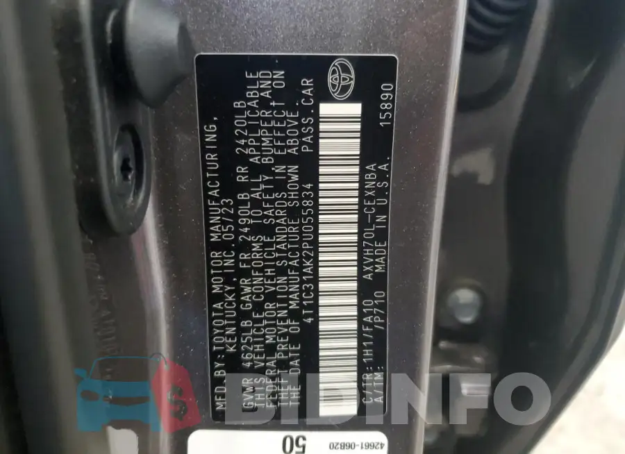 4T1C31AK2PU055834 Photo# 12