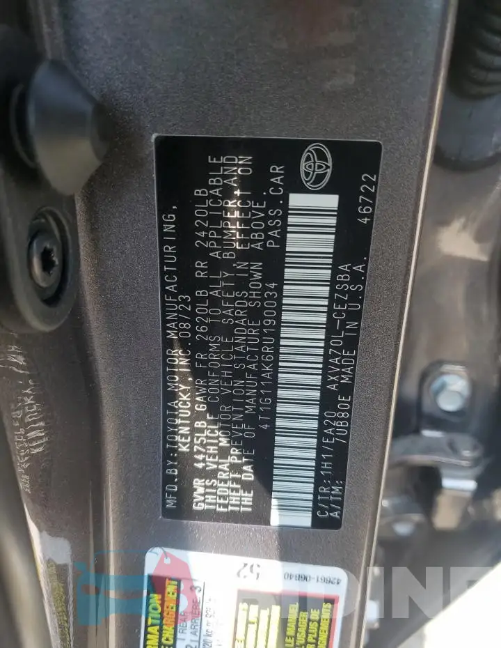 4T1G11AK6RU190034 Photo# 12