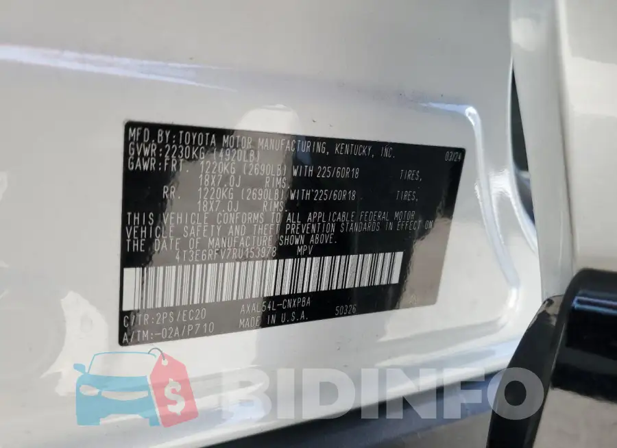 4T3E6RFV7RU153978 Photo# 14