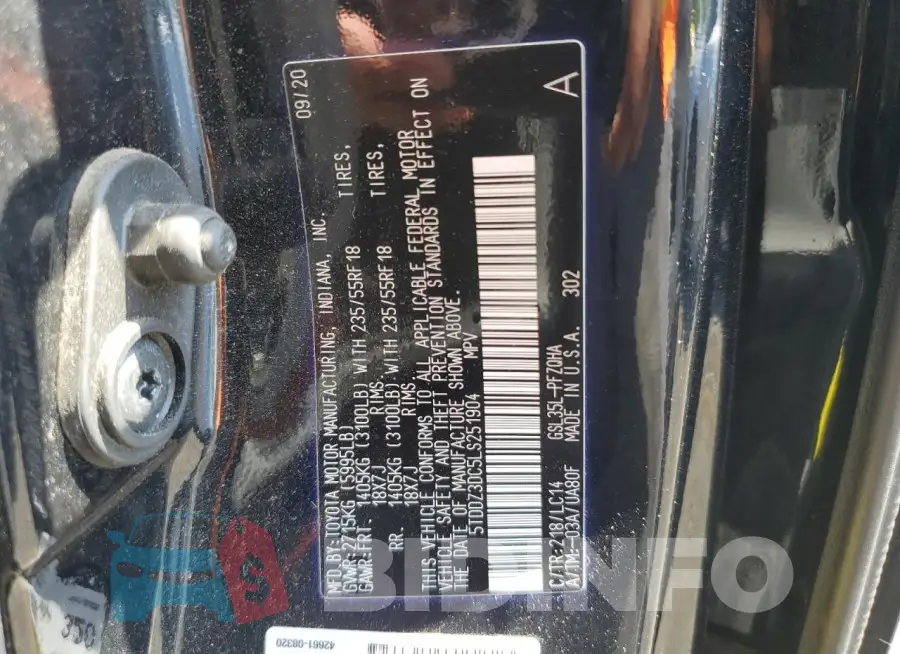 5TDDZ3DC5LS251904 Photo# 13