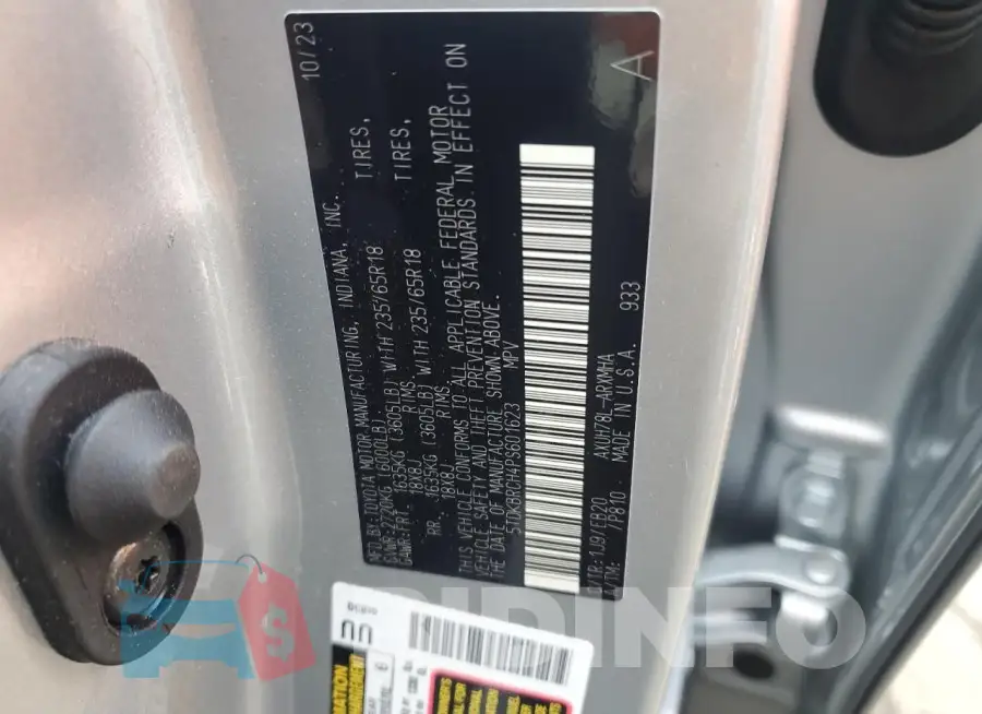5TDKBRCH4PS601623 Photo# 12