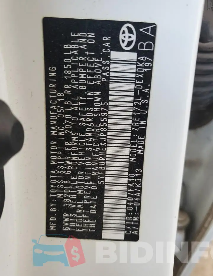 5YFBURHEXJP855975 Photo# 13