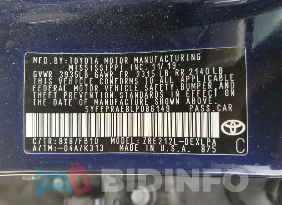5YFEPRAE8LP086149 Photo# 13