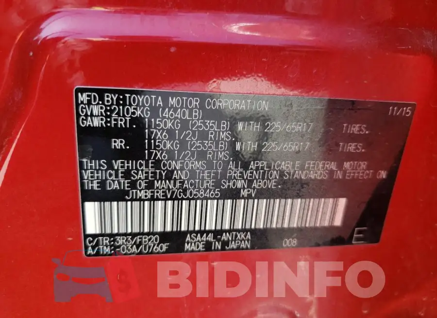 JTMBFREV7GJ058465 Photo# 13