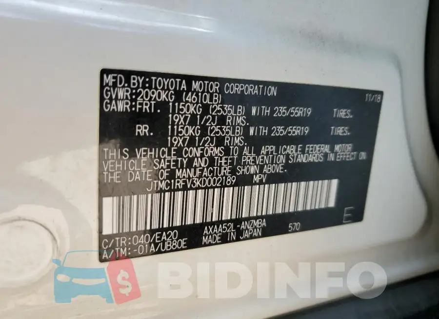 JTMC1RFV3KD002189 Photo# 13