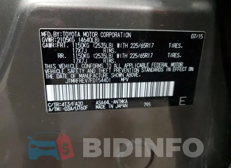 JTMRFREV7FD154401 Photo# 12