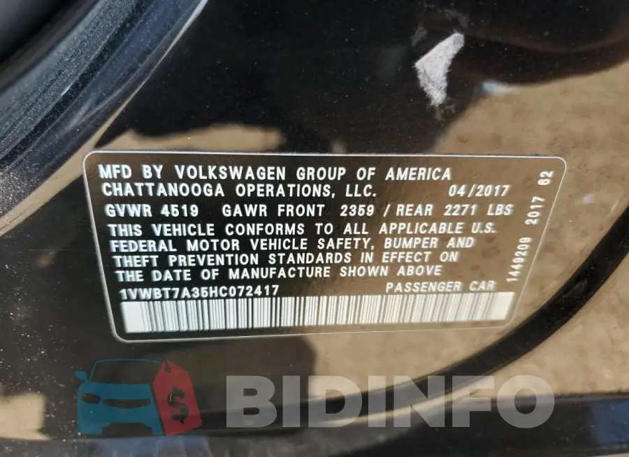 1VWBT7A35HC072417 Photo# 12