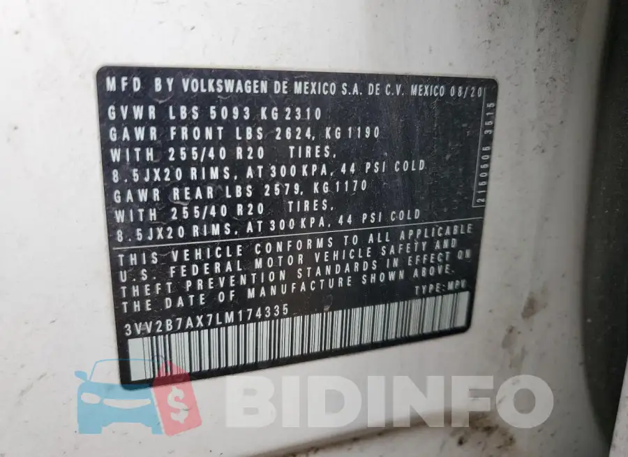 3VV2B7AX7LM174335 Photo# 13