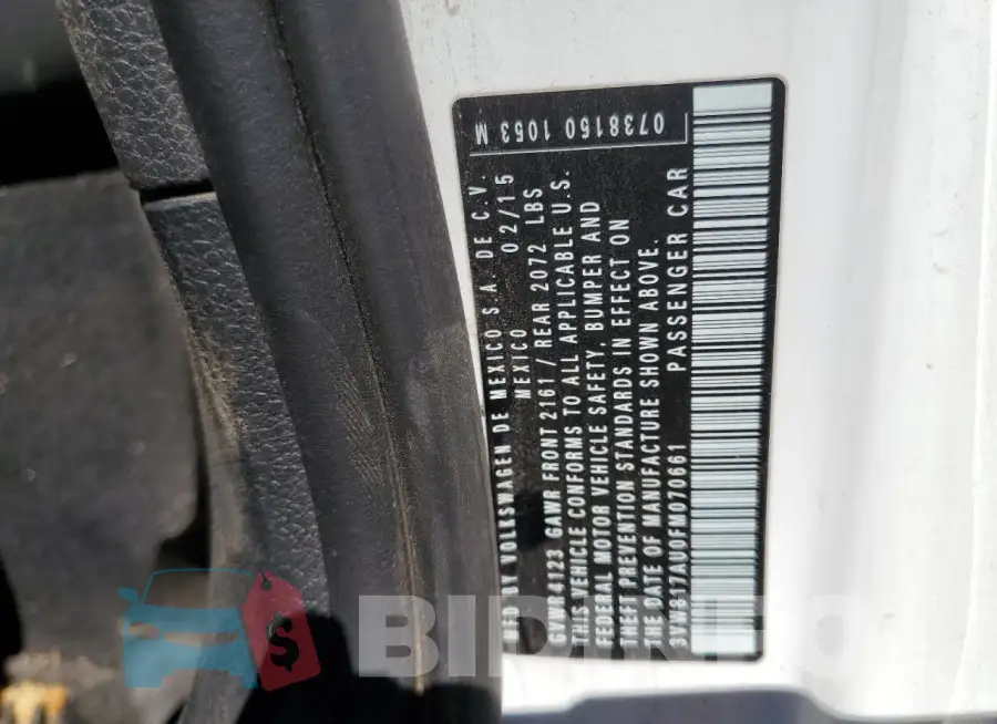 3VW817AU0FM070661 Photo# 13