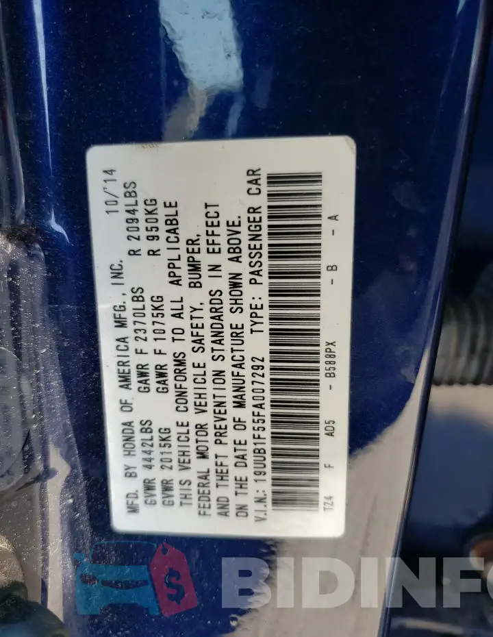 19UUB1F55FA007292 Photo# 12