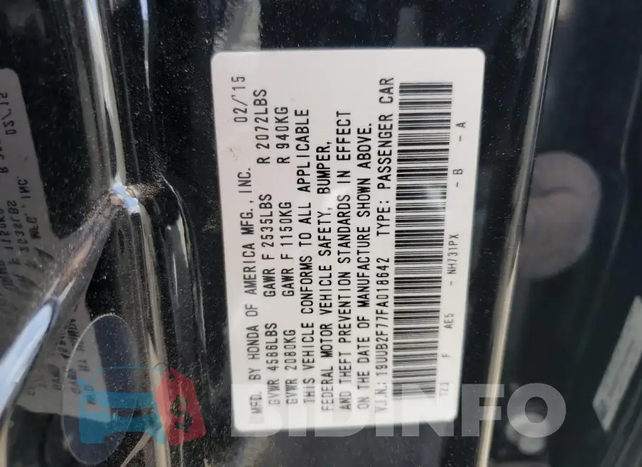 19UUB2F77FA018642 Photo# 13