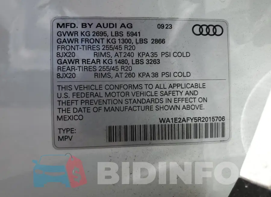 WA1E2AFY5R2015706 Photo# 13