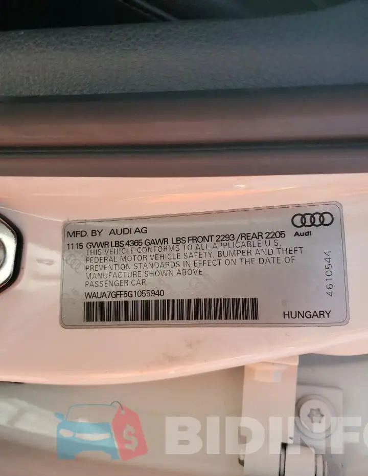 WAUA7GFF5G1055940 Photo# 13
