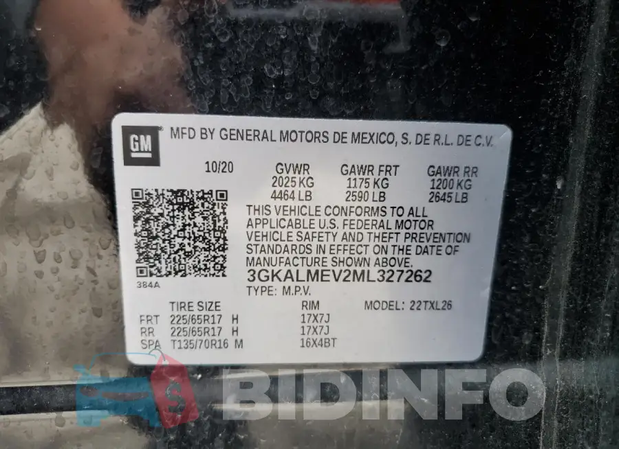 3GKALMEV2ML327262 Photo# 12