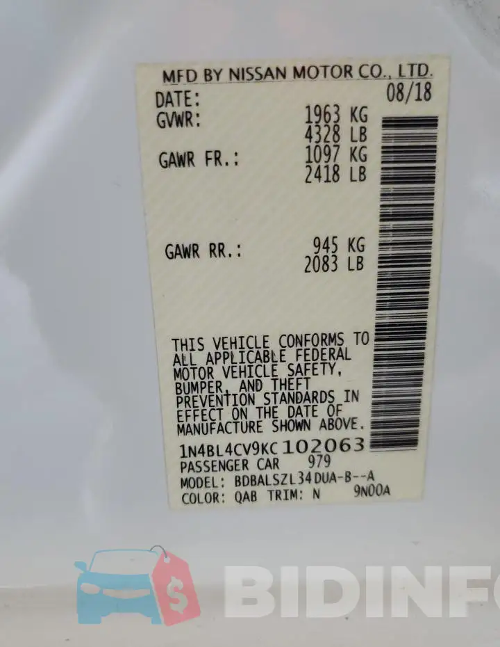 1N4BL4CV9KC102063 Photo# 12