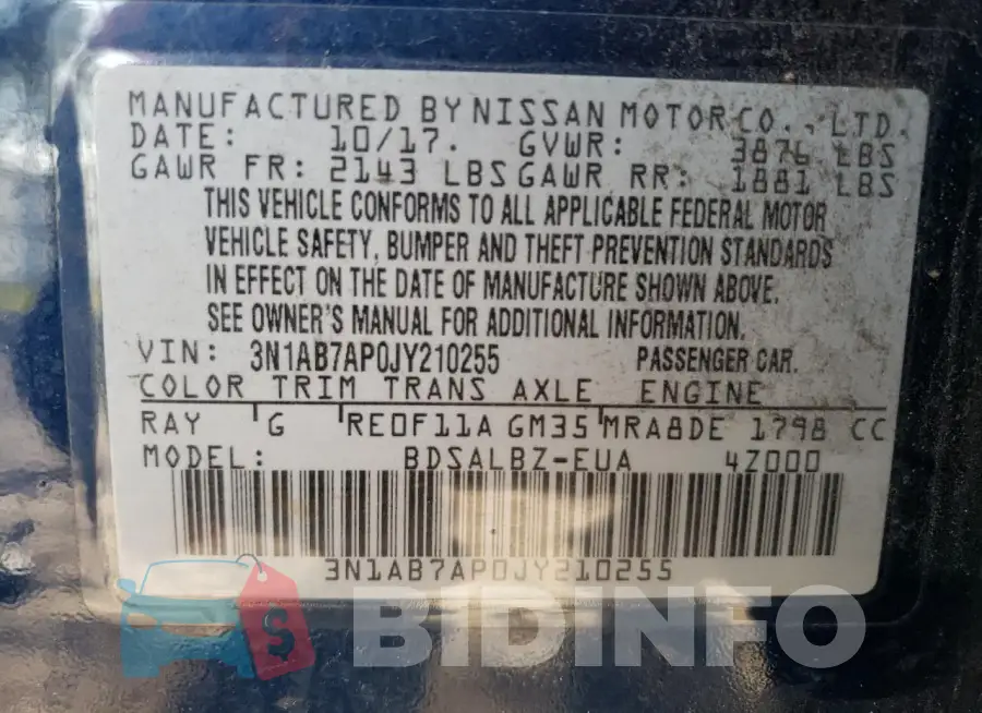 3N1AB7AP0JY210255 Photo# 12