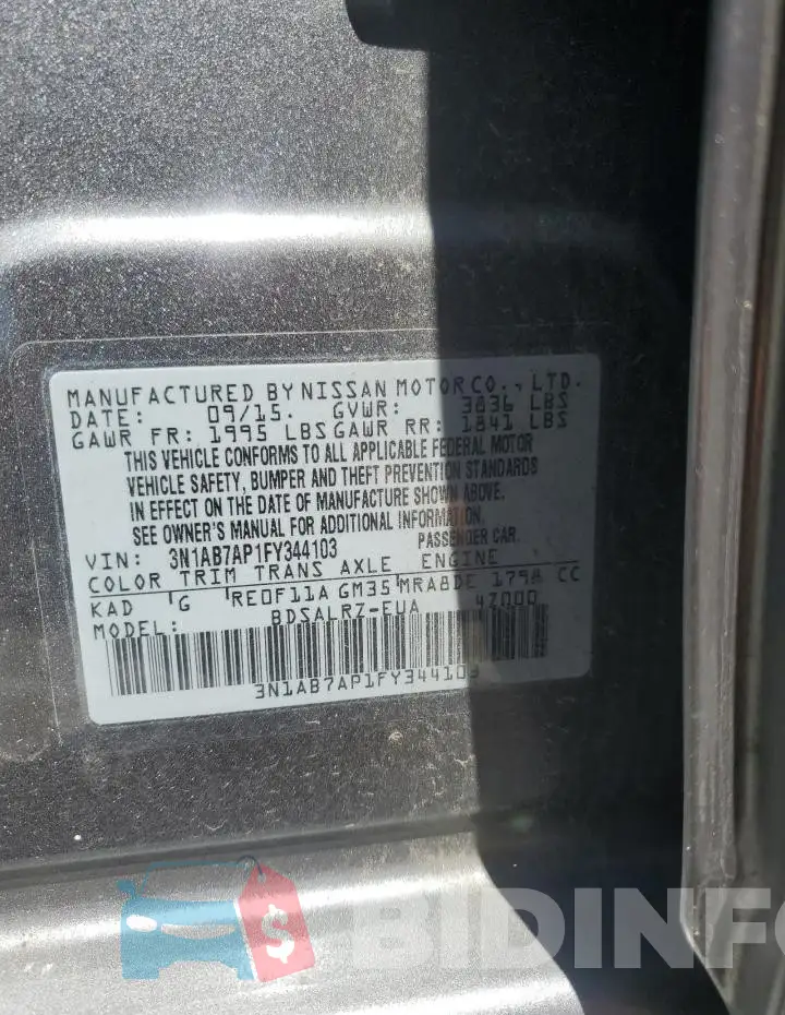 3N1AB7AP1FY344103 Photo# 12