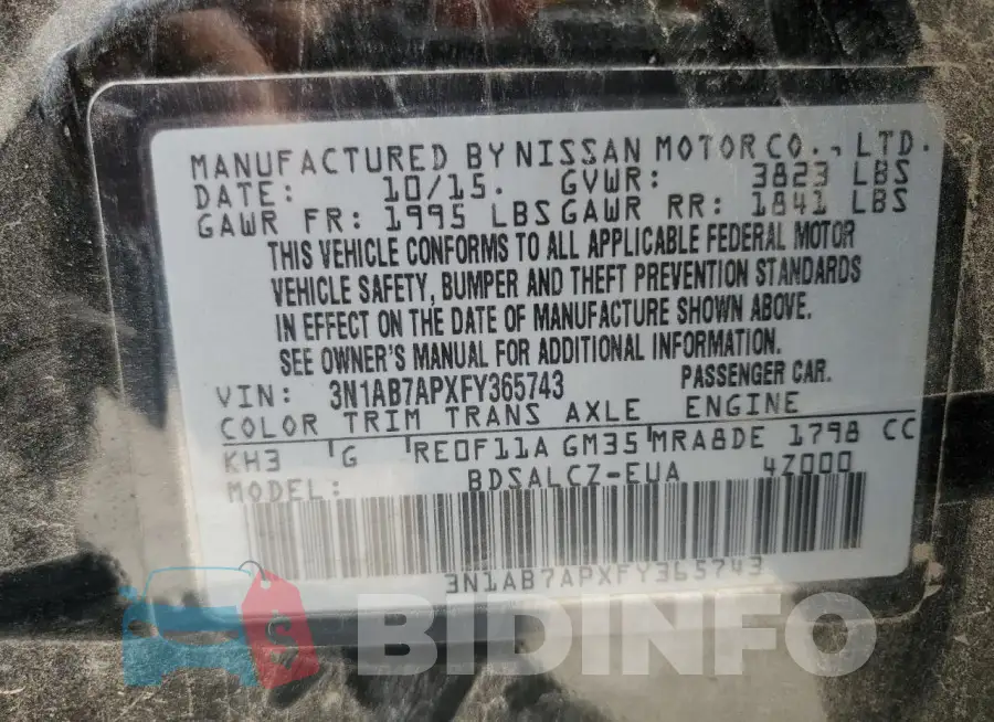 3N1AB7APXFY365743 Photo# 12