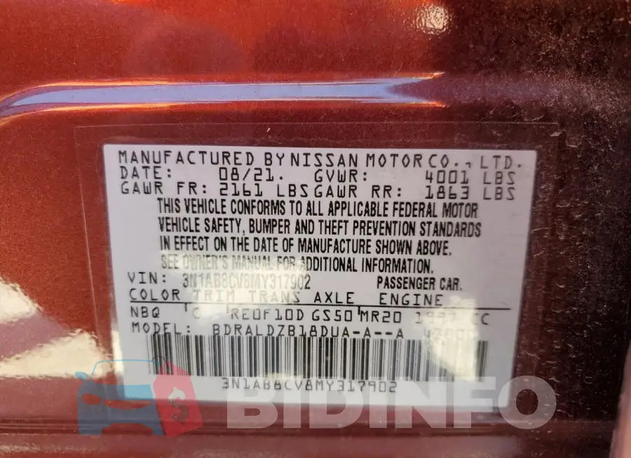 3N1AB8CV8MY317902 Photo# 12