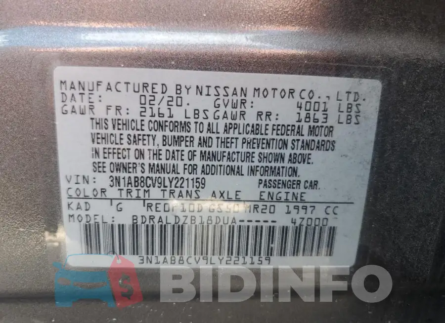 3N1AB8CV9LY221159 Photo# 12