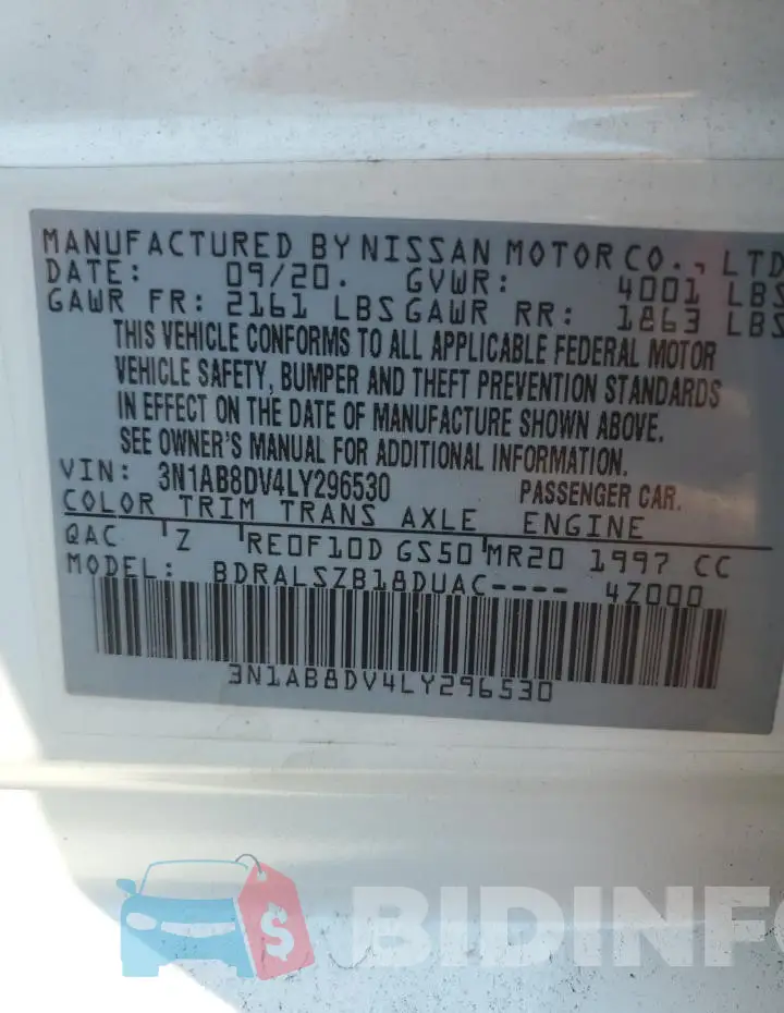 3N1AB8DV4LY296530 Photo# 13