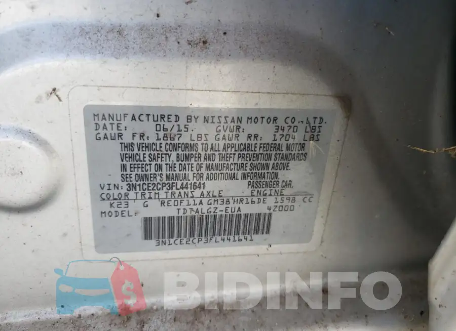 3N1CE2CP3FL441641 Photo# 12