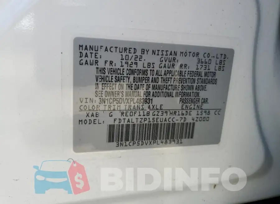 3N1CP5DVXPL483931 Photo# 12
