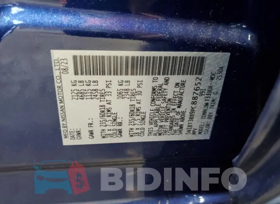 5N1BT3BB9PC887652 Photo# 14
