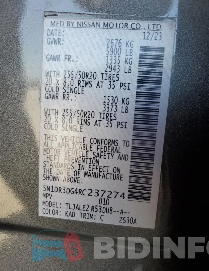 5N1DR3DG4RC237274 Photo# 14